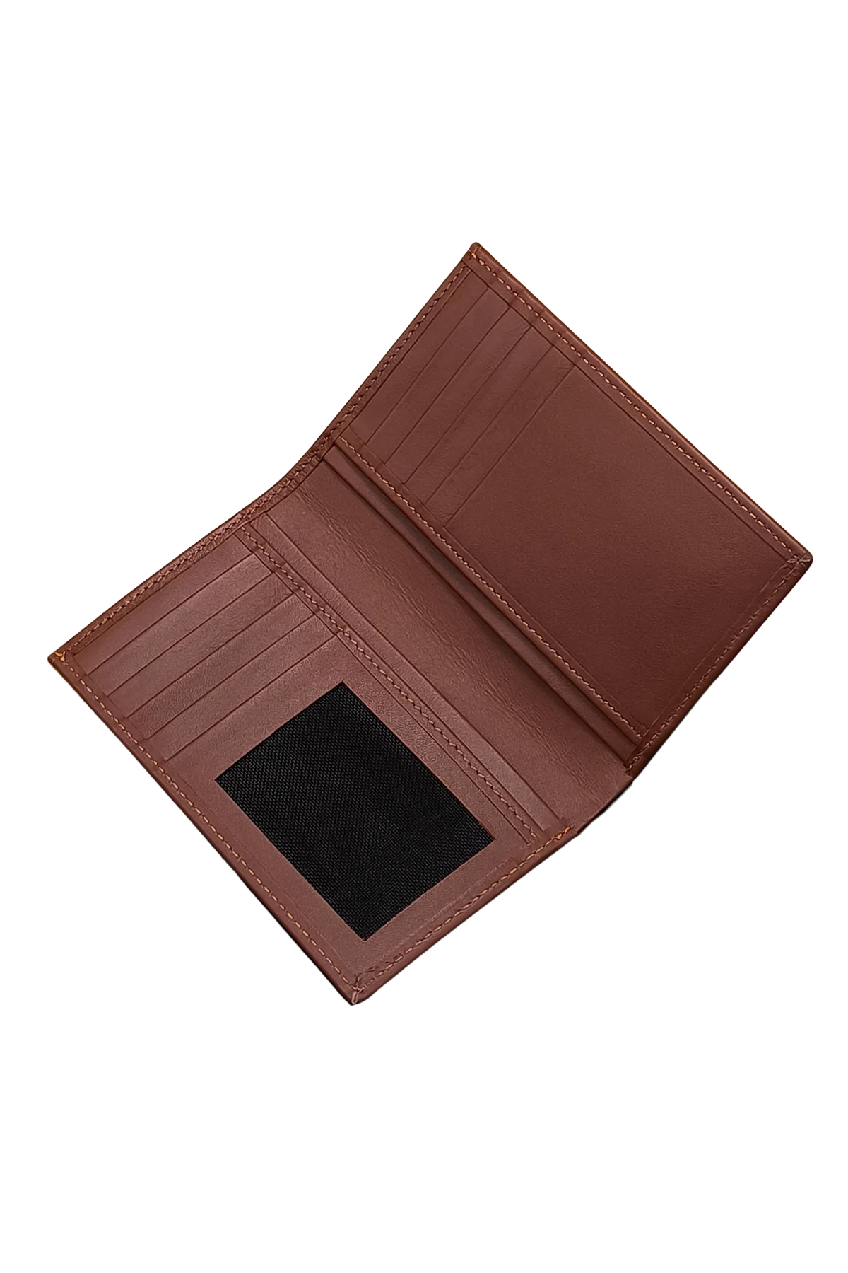Men’s Brown Leather Slim Bifold Wallet - Stylish & Compact