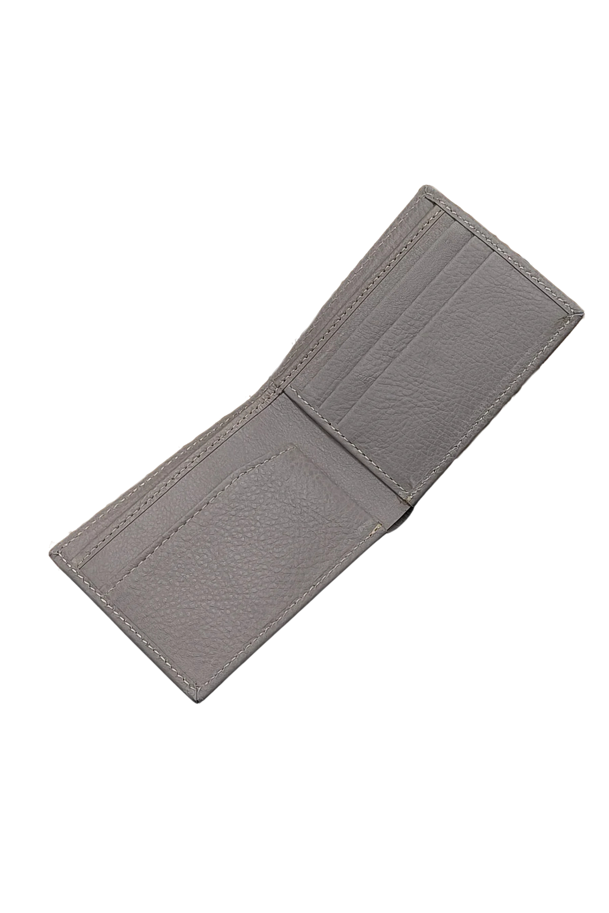 Modern Gray Leather Wallet – Slim Bifold Design for Men