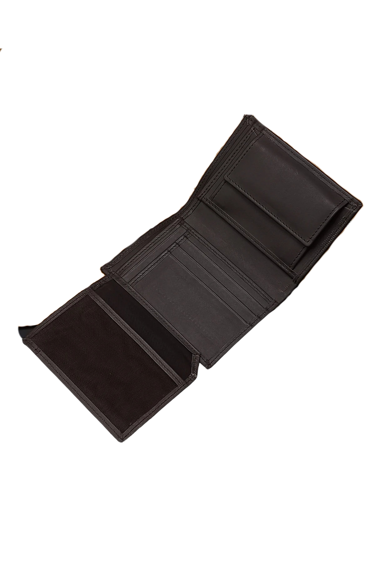 Men's Brown Leather Wallet - Bifold with Button Closure