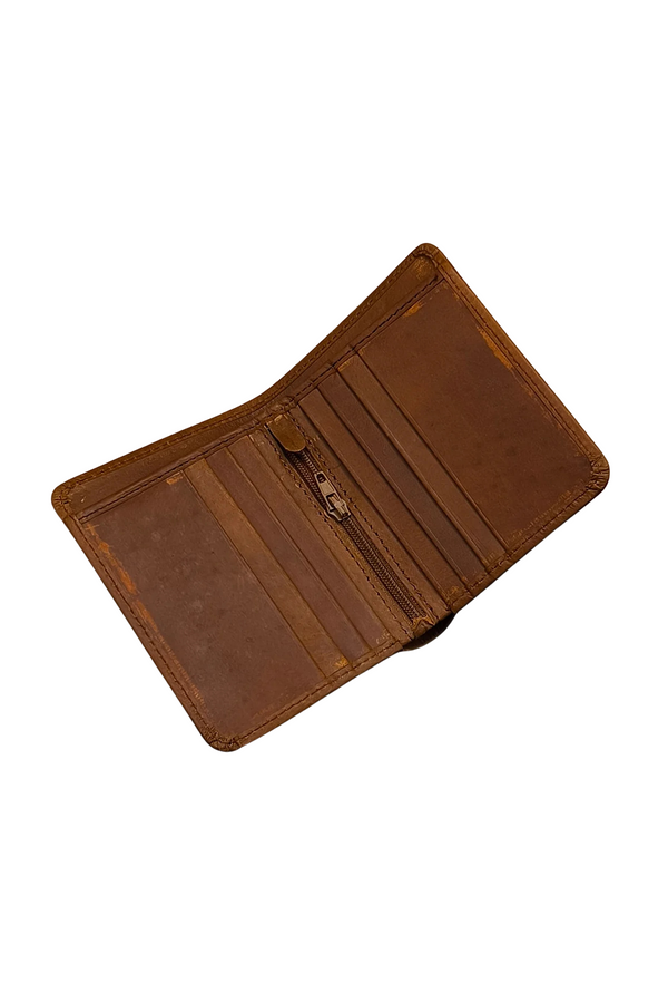 Slim MUSTARD Leather Bifold Wallet for Men