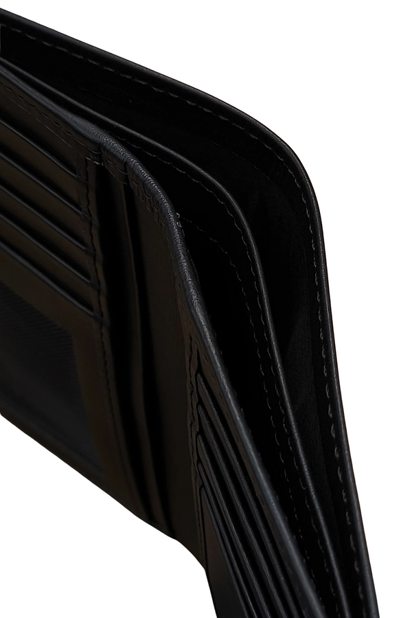 Men’s Black Leather Wallet - Classic Slim Bifold Design