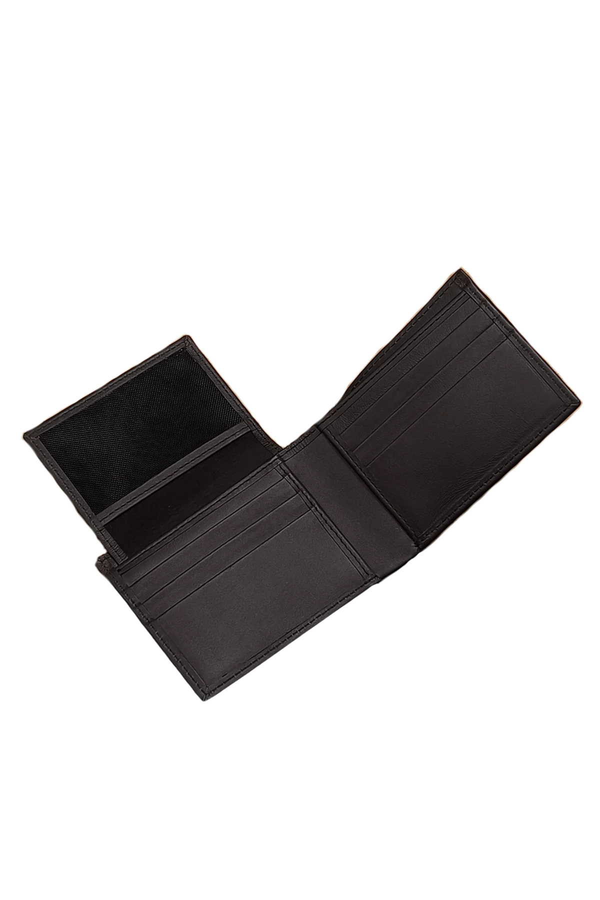 Black Leather Bifold Wallet - Compact and Functional Design