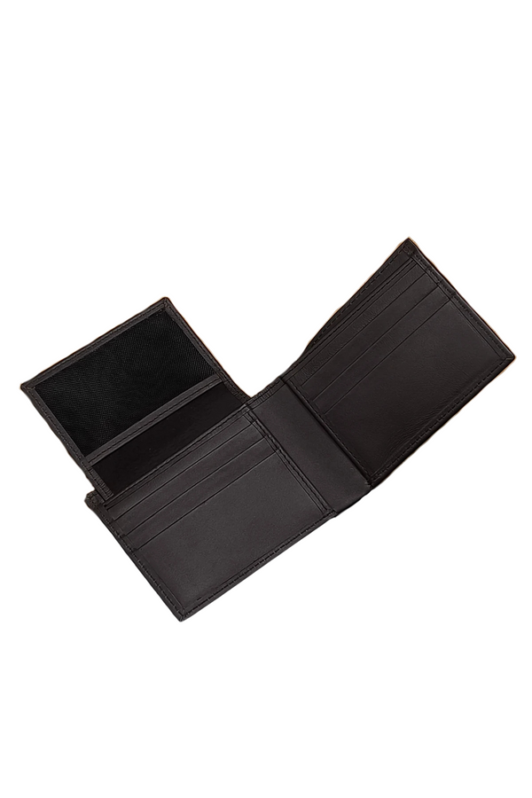 Black Leather Bifold Wallet - Compact and Functional Design