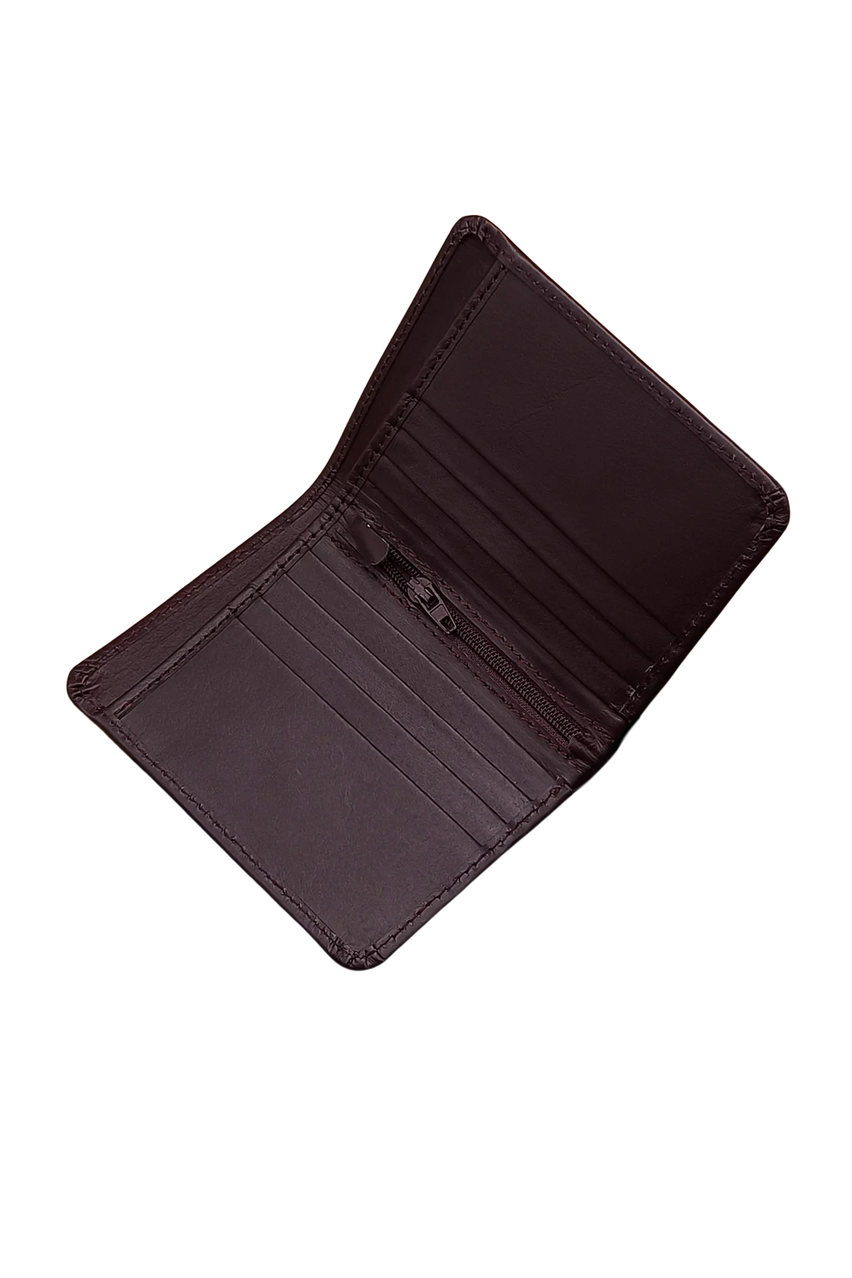 Stylish Maroon Leather Bifold Wallet for Men - Slim & Durable