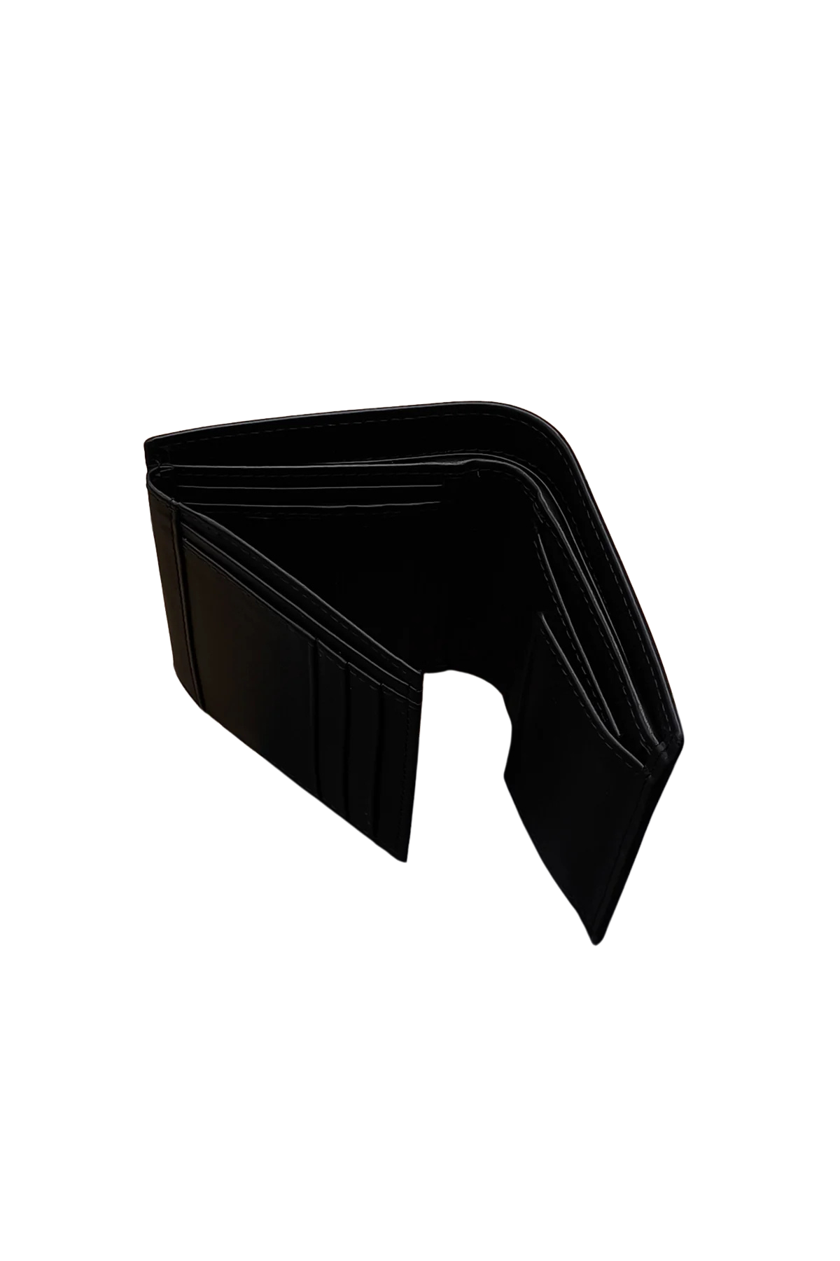 Men’s Black Leather Trifold Wallet – Slim Vertical Style