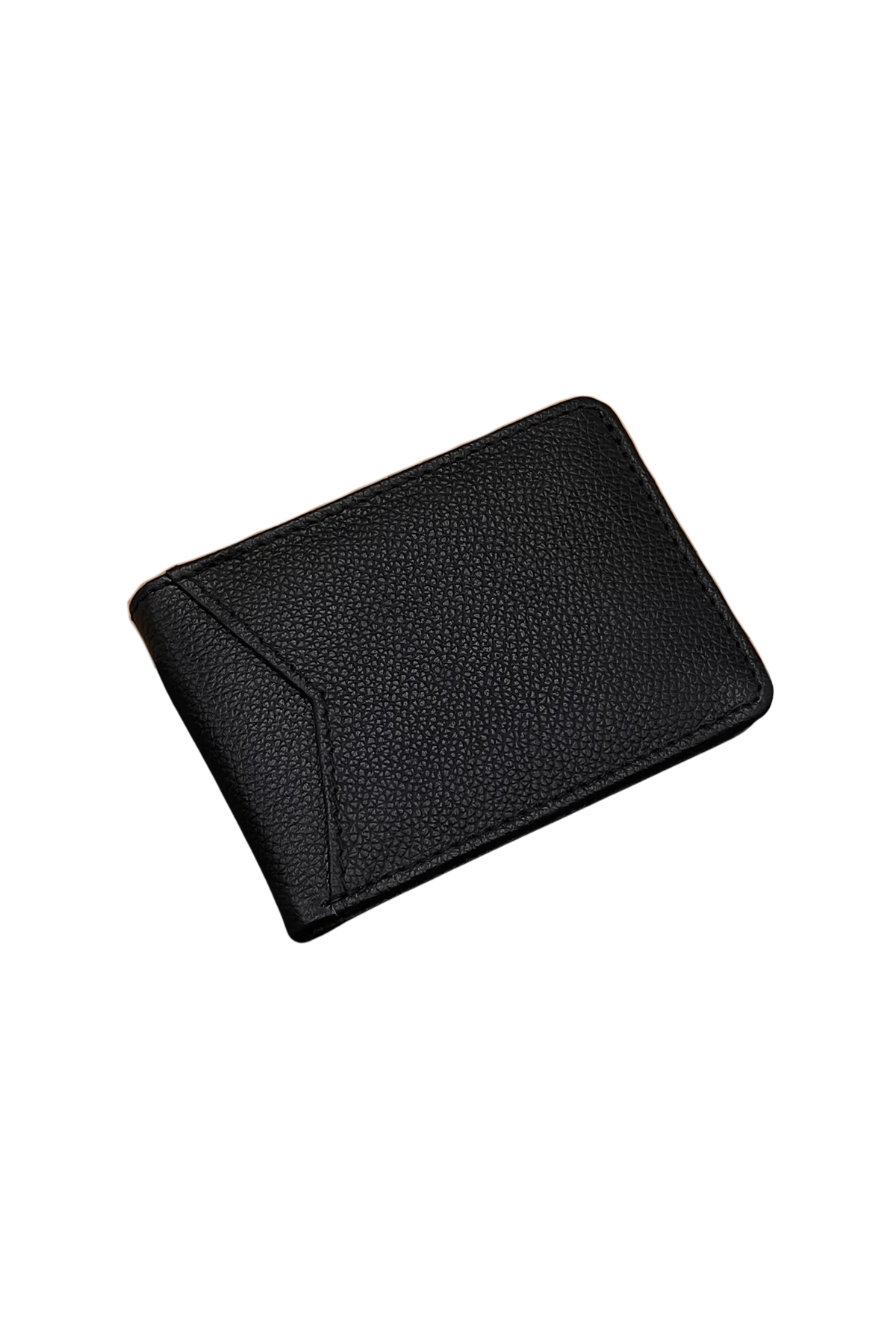 Black Leather Cardholder Wallet – Elegant, Slim Design