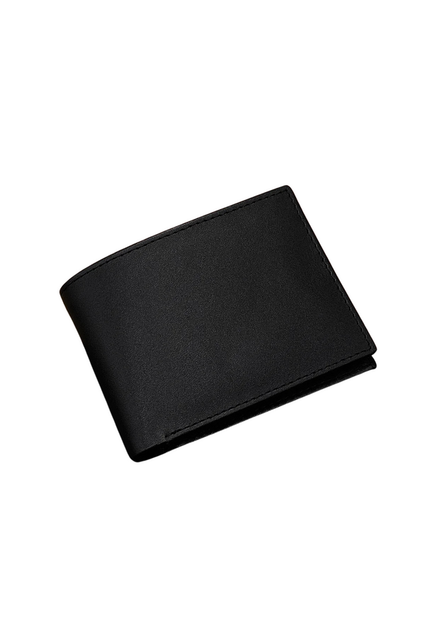 Premium Black Leather Bifold Wallet - Sleek & Slim Design