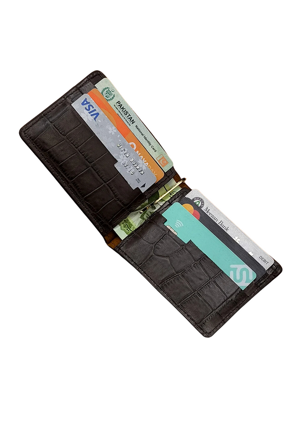 Luxury Croc-Embossed Leather Cardholder