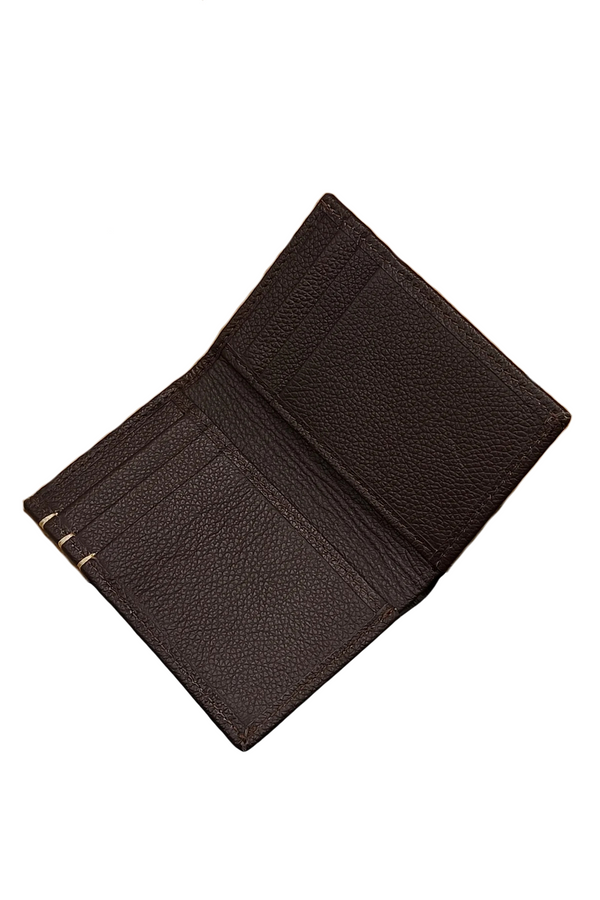 Brown Leather Bifold Wallet - Minimalist Stitching