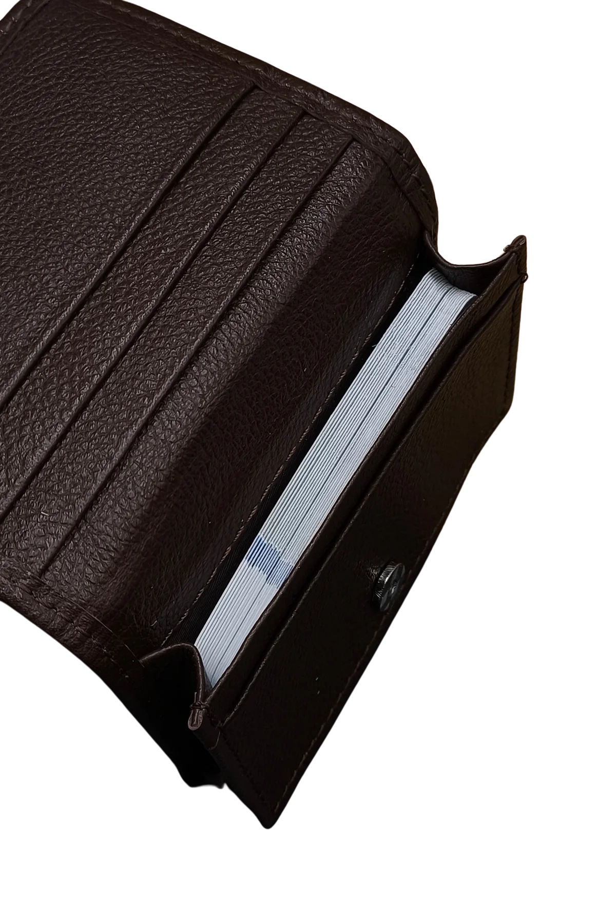 Slim Brown Leather Wallet for Men – Classic Pebbled Finish