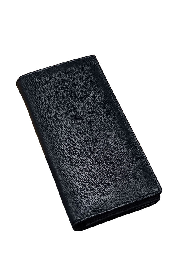 Men’s Stylish Black Leather Wallet - Long and Slim