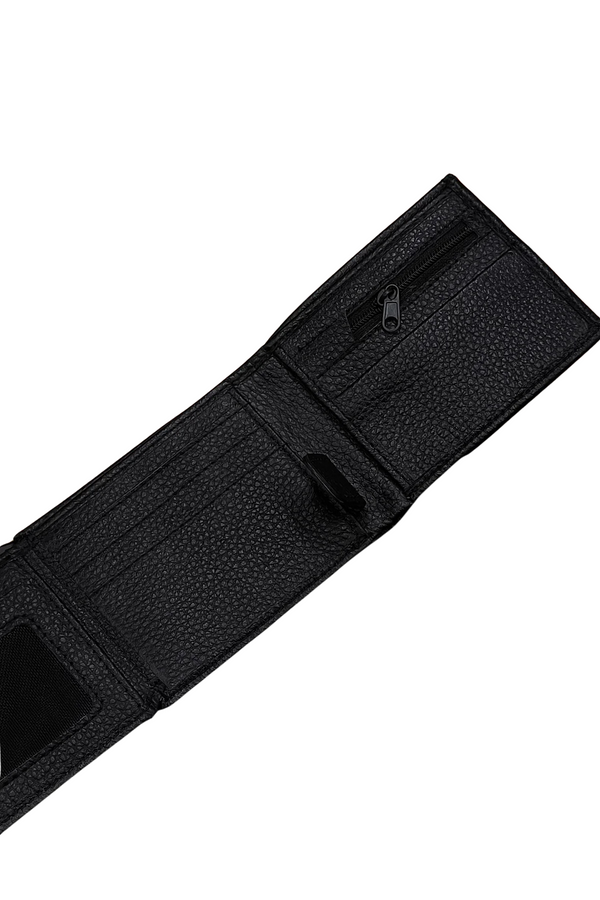 Men’s Minimalist Bifold Wallet – Full-Grain Black Leather