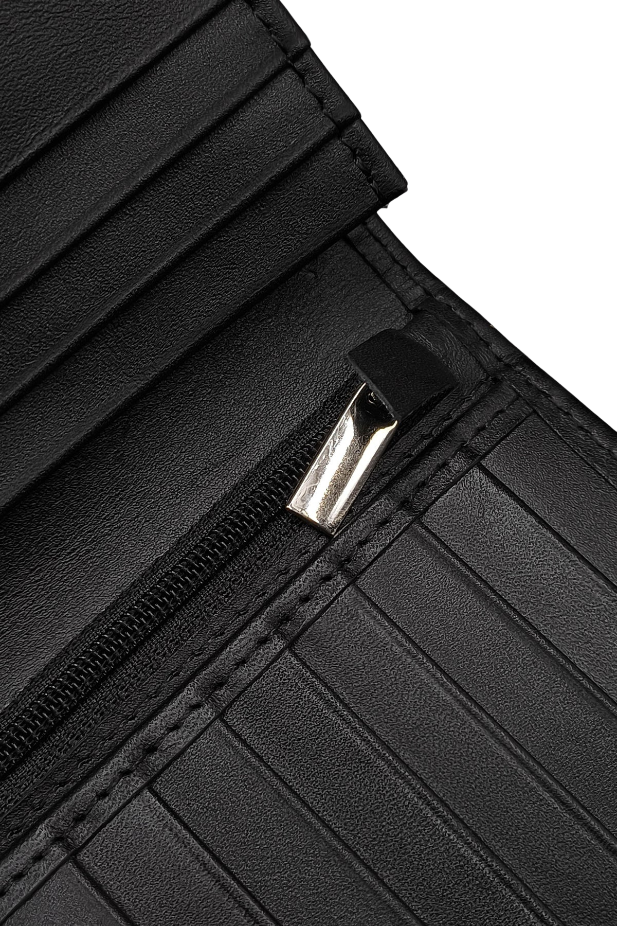 Men's Black Leather Wallet - Sleek Bifold Slim Design