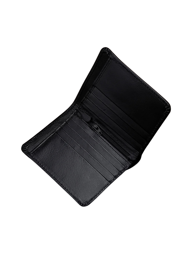 Sleek Black Leather Bifold Wallet