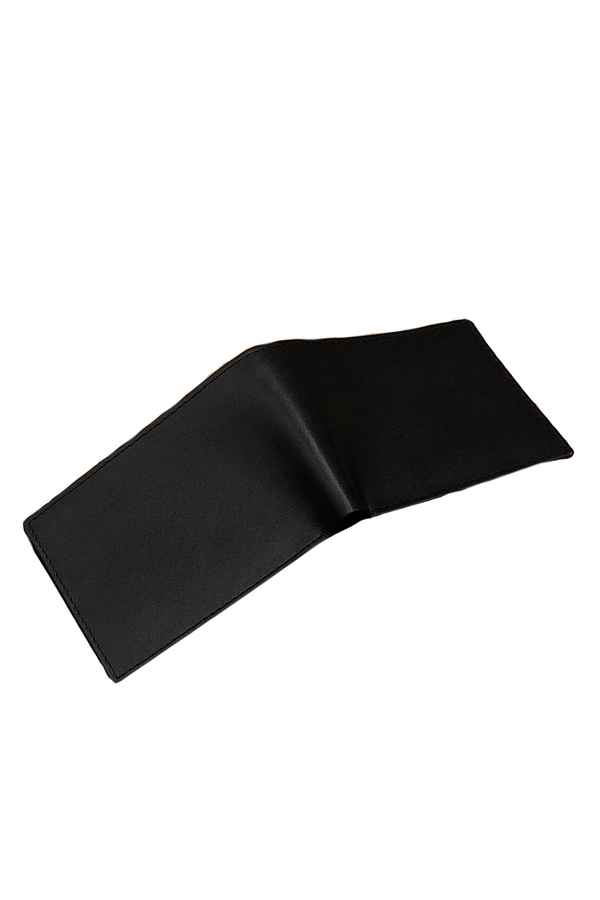 Premium Black Leather Bifold Wallet - Sleek & Slim Design