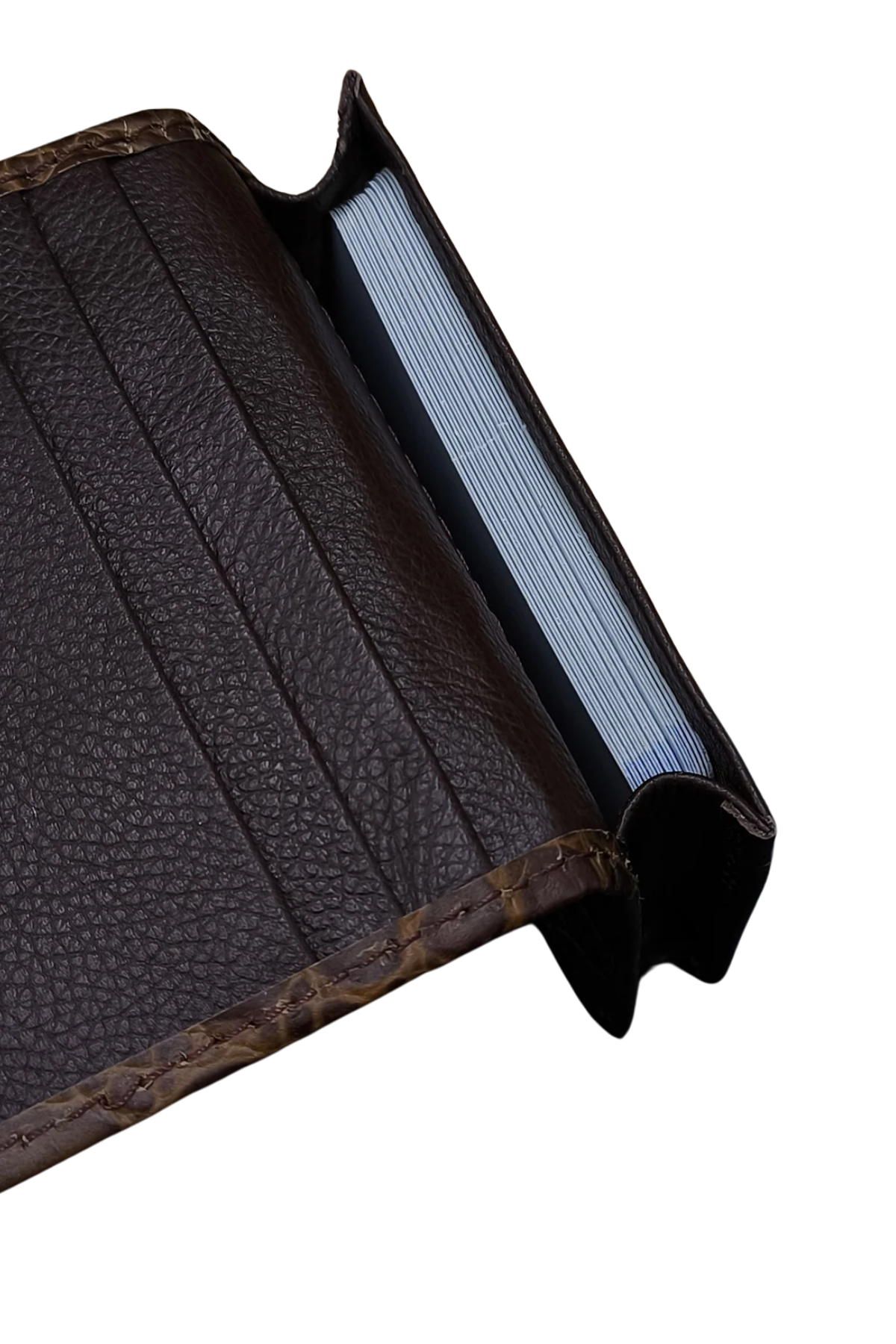 Crocodile Pattern Leather Wallet for Men – Slim Vertical Bifold