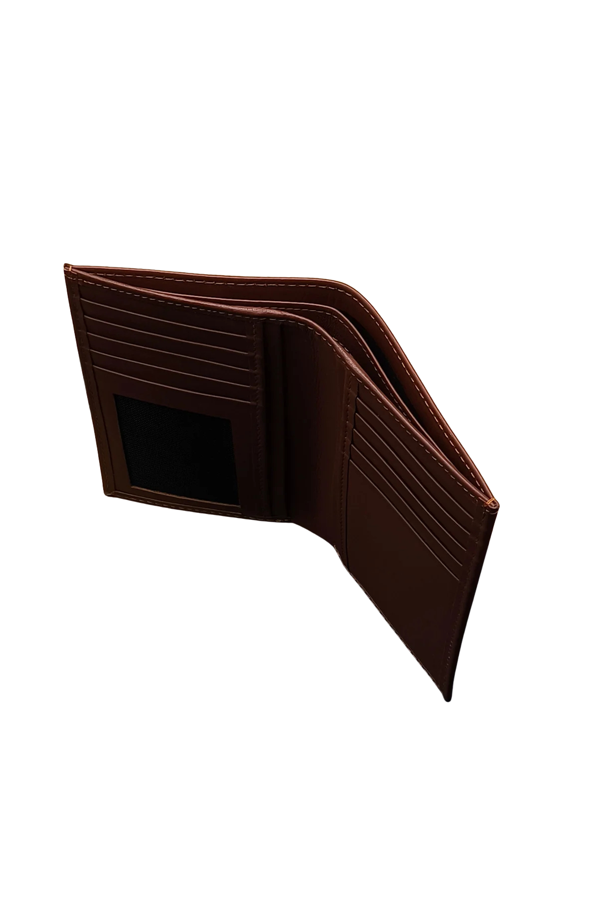 Men’s Brown Leather Slim Bifold Wallet - Stylish & Compact