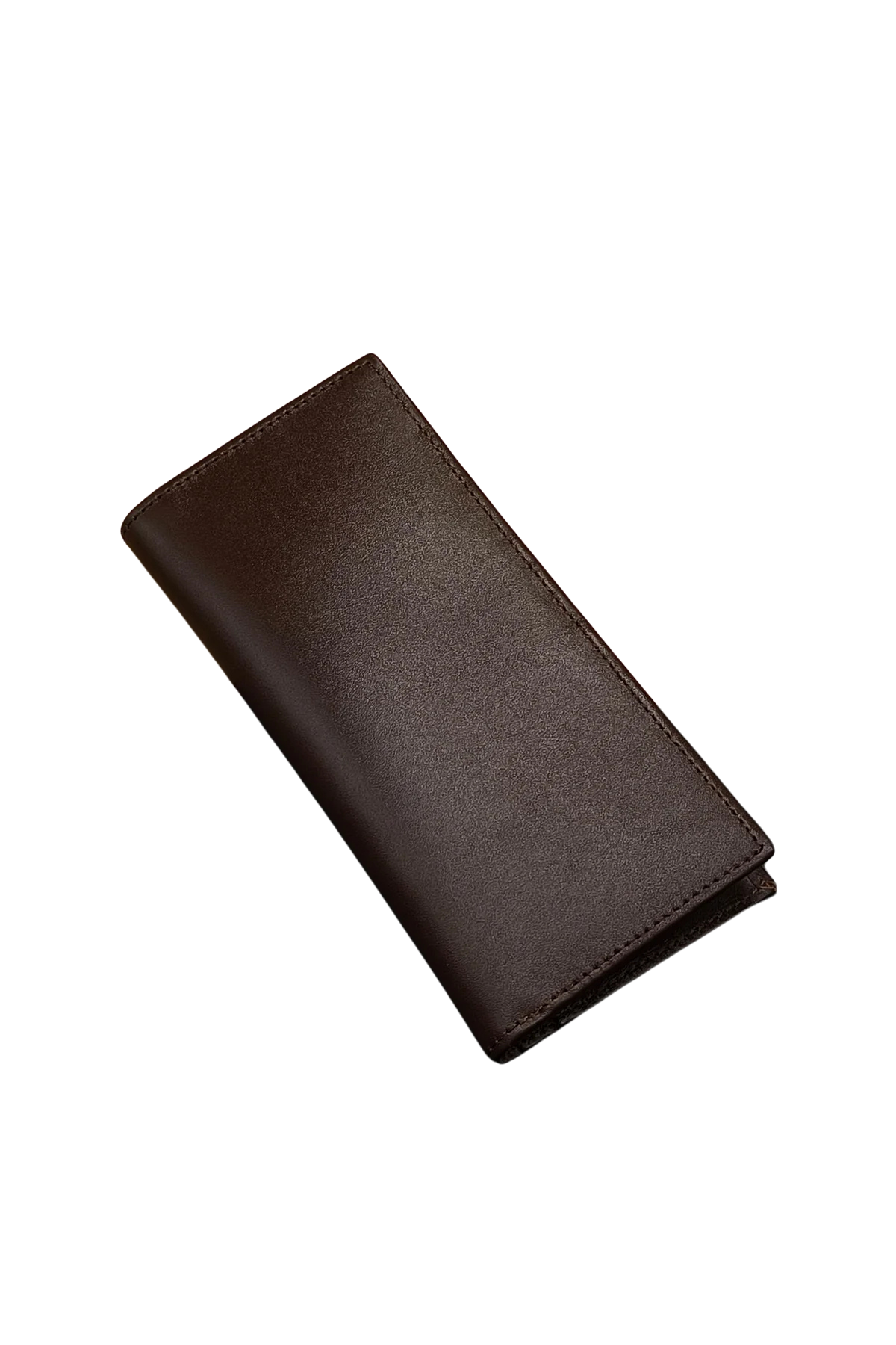 Men’s Dark Brown Leather Long Wallet - Slim Design