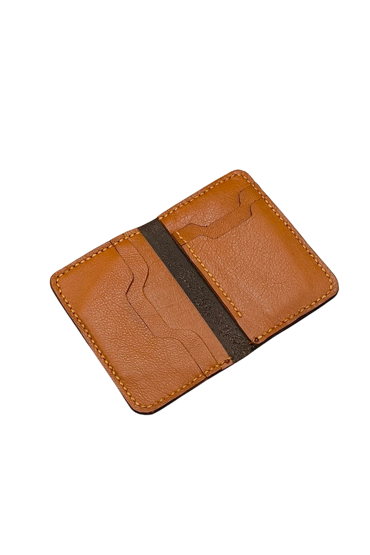 Two-Tone Leather Card Holder – Slim Black and Tan Wallet for Men