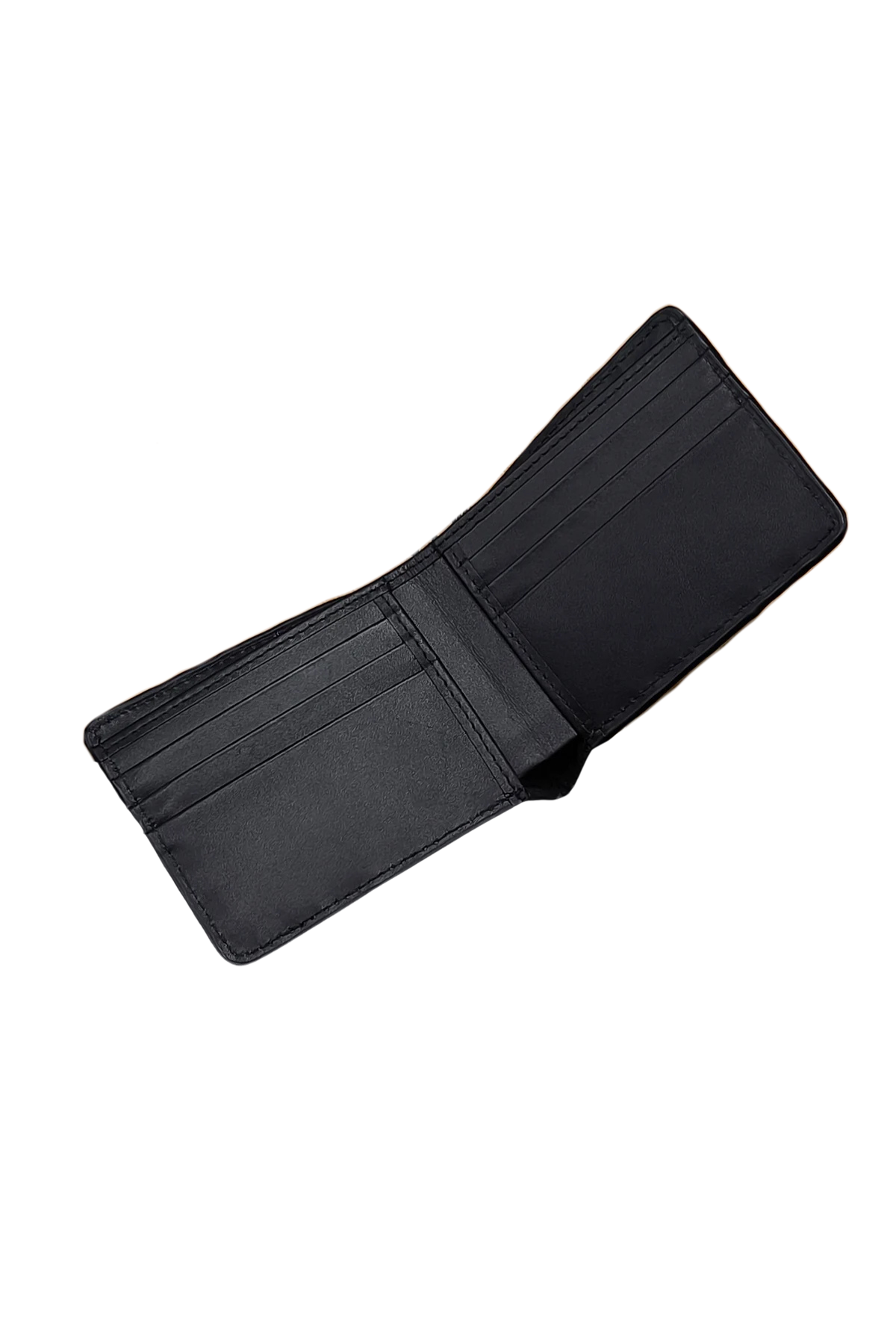 Black Croc-Embossed Leather Bifold Wallet