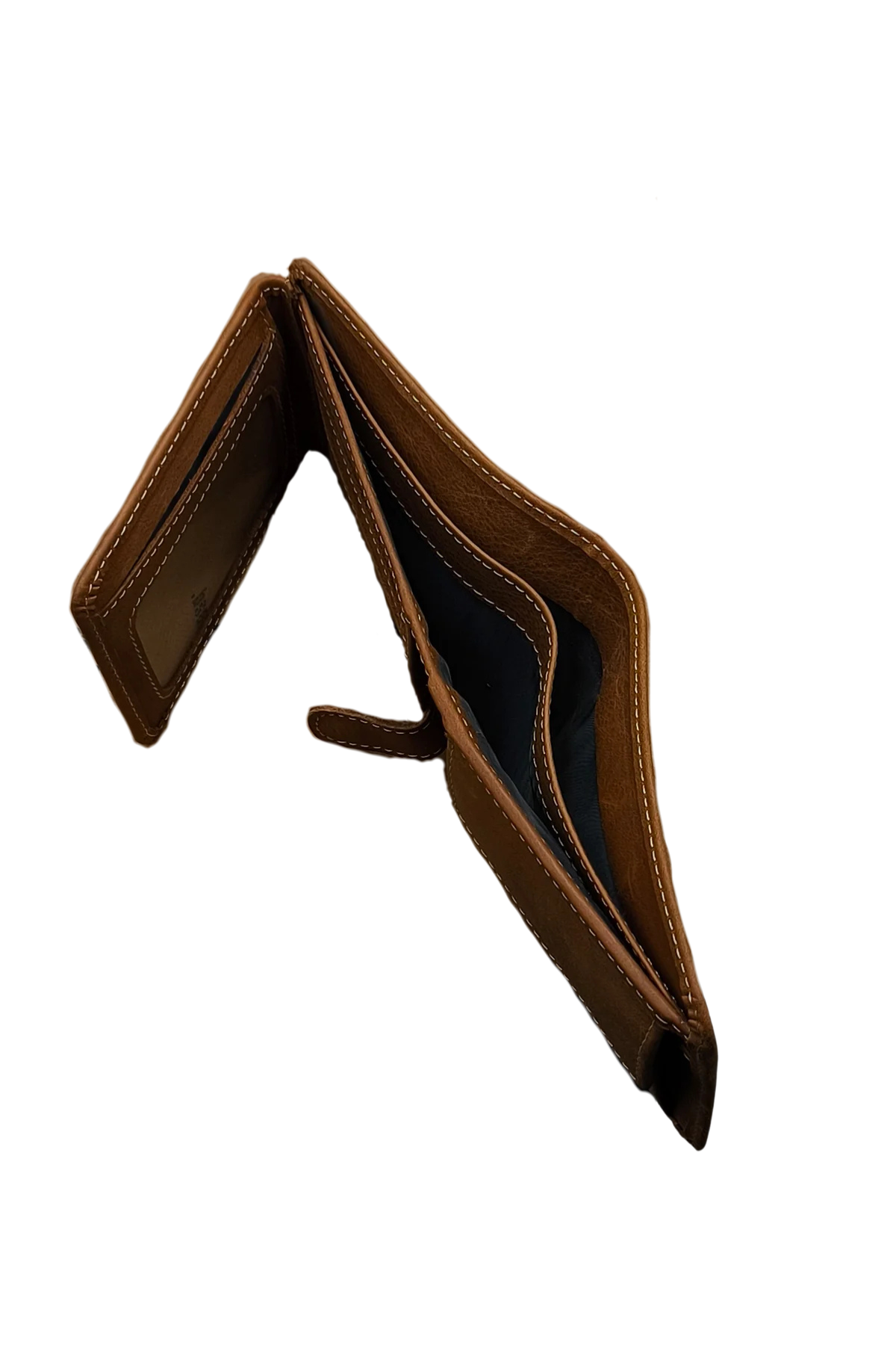 Sleek Tan Leather Bifold Wallet - Compact & Durable