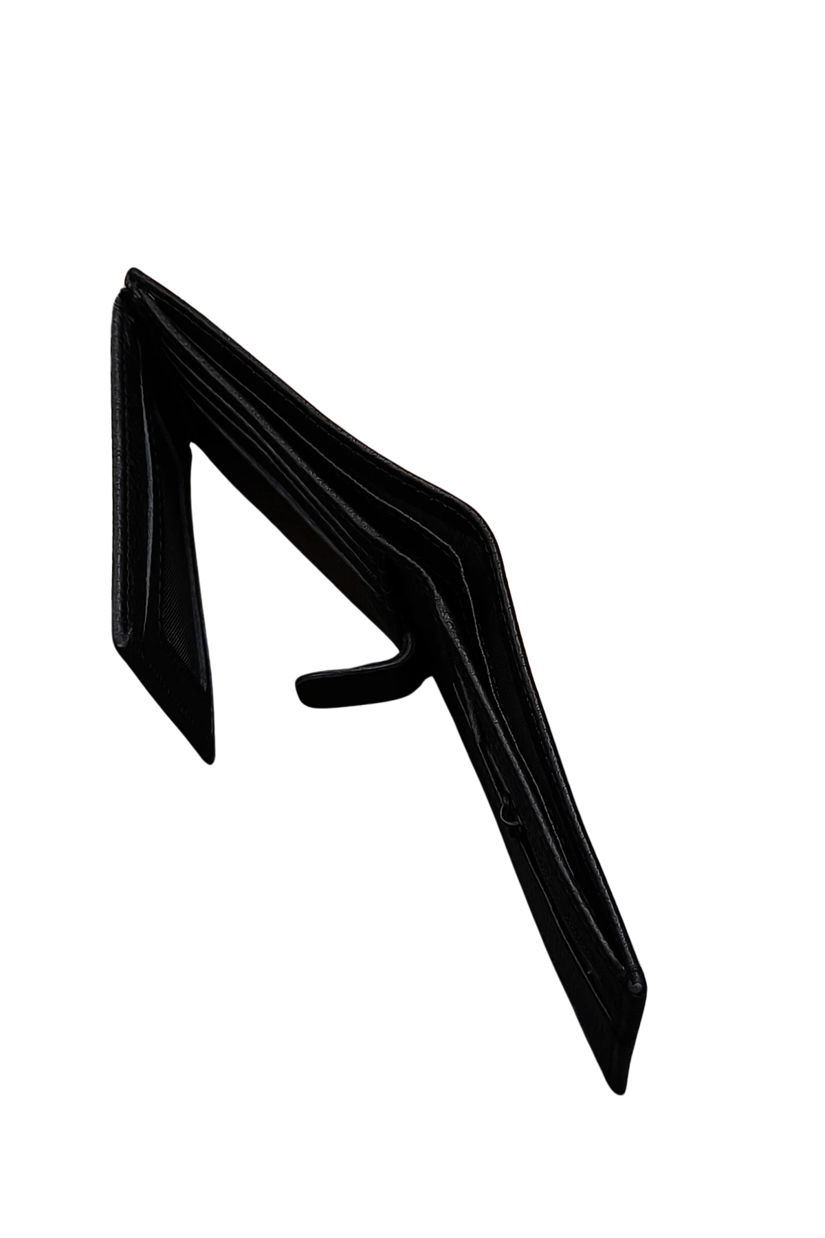 Men’s Minimalist Bifold Wallet – Full-Grain Black Leather