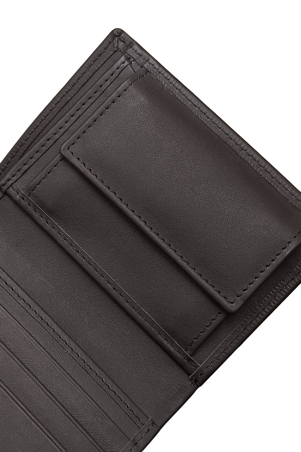 Men's Brown Leather Wallet - Bifold with Button Closure