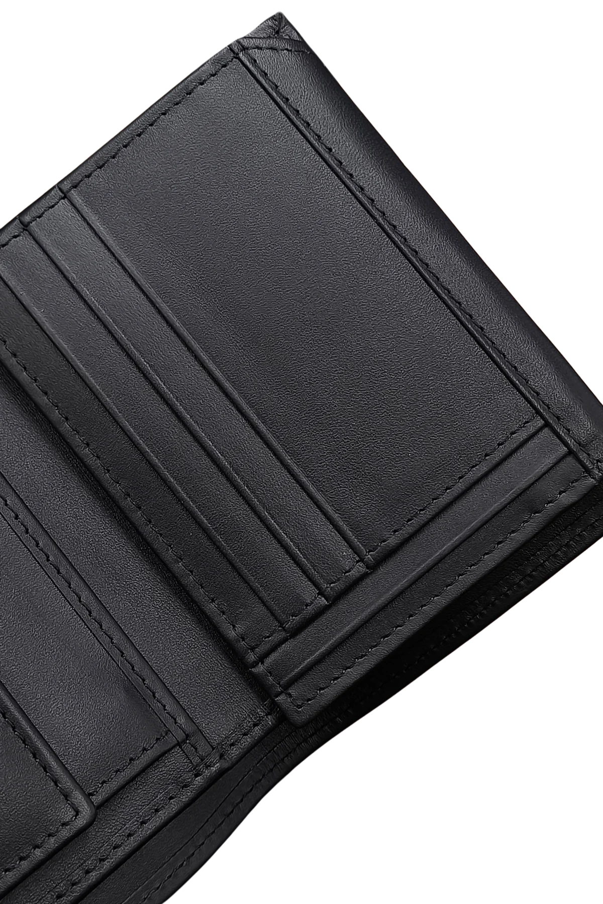 Men’s Black Leather Trifold Wallet – Slim Vertical Style