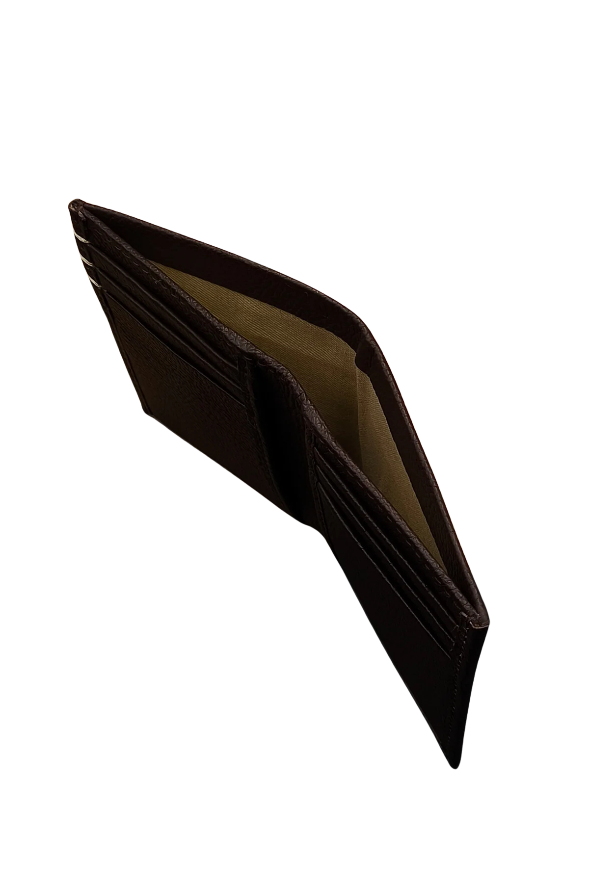 Brown Leather Bifold Wallet - Minimalist Stitching