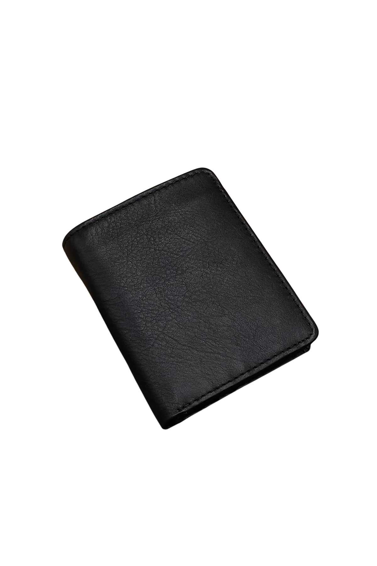 Black Leather Bifold Wallet - Compact & Classic