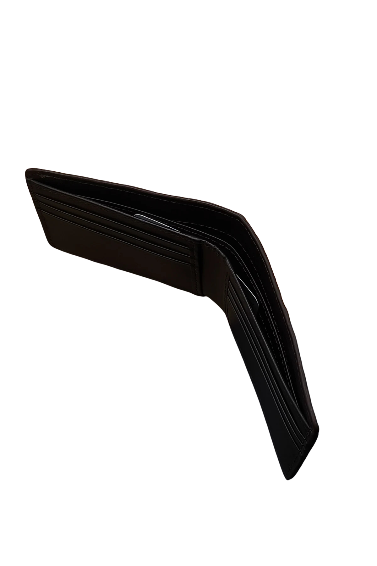 Dark Brown Croc-Embossed Leather Bifold Wallet