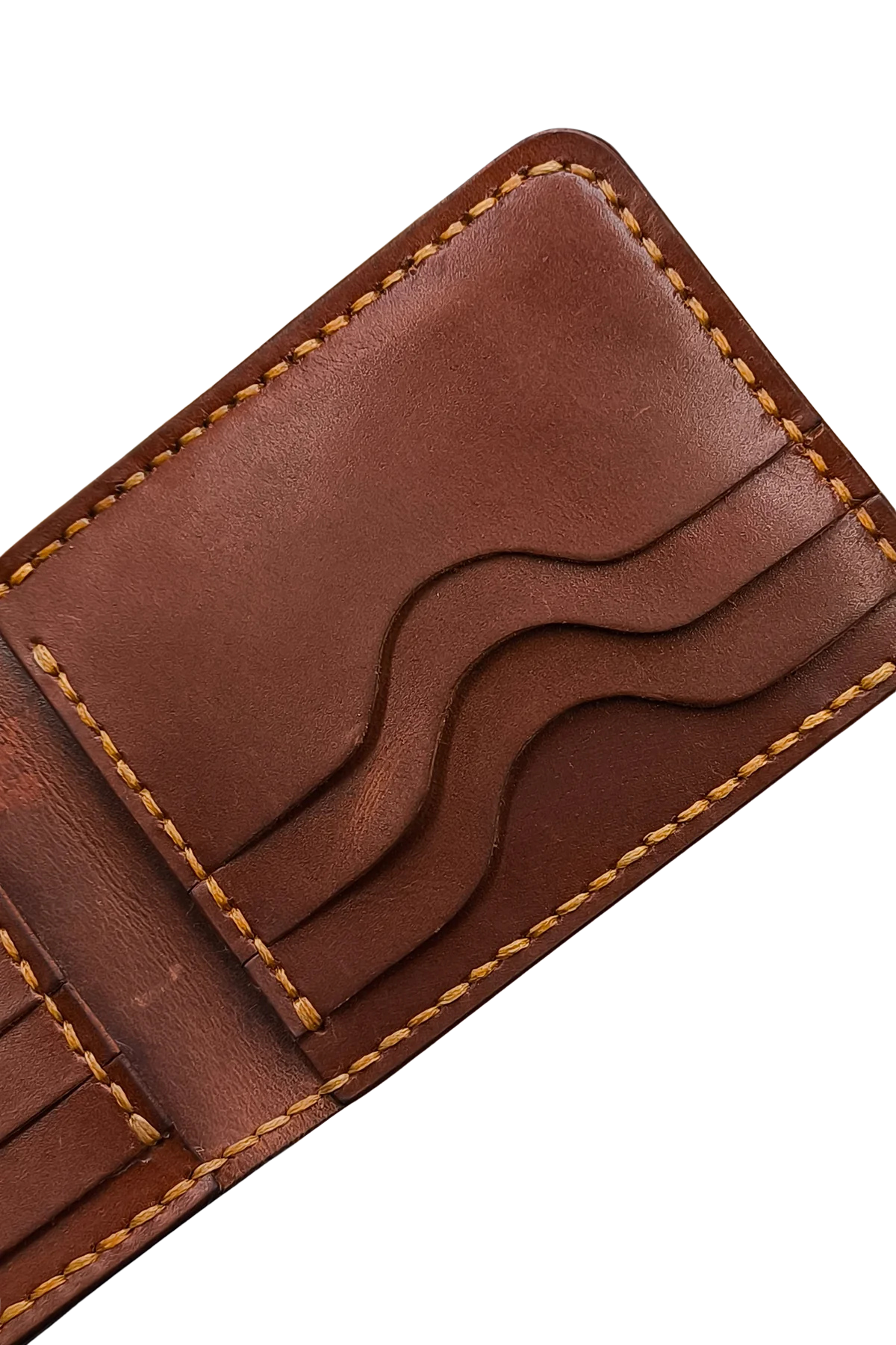 Hand-Stitched Leather Wallet – Dark Brown Bifold for Men