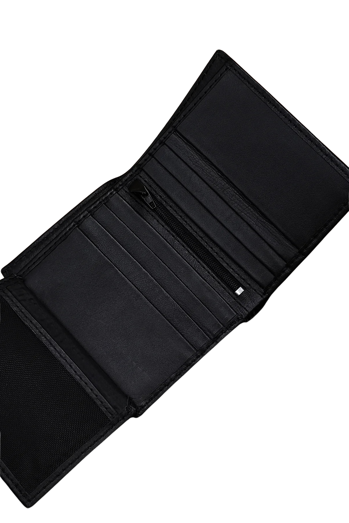 Black Leather Bifold Wallet - Timeless Slim Design