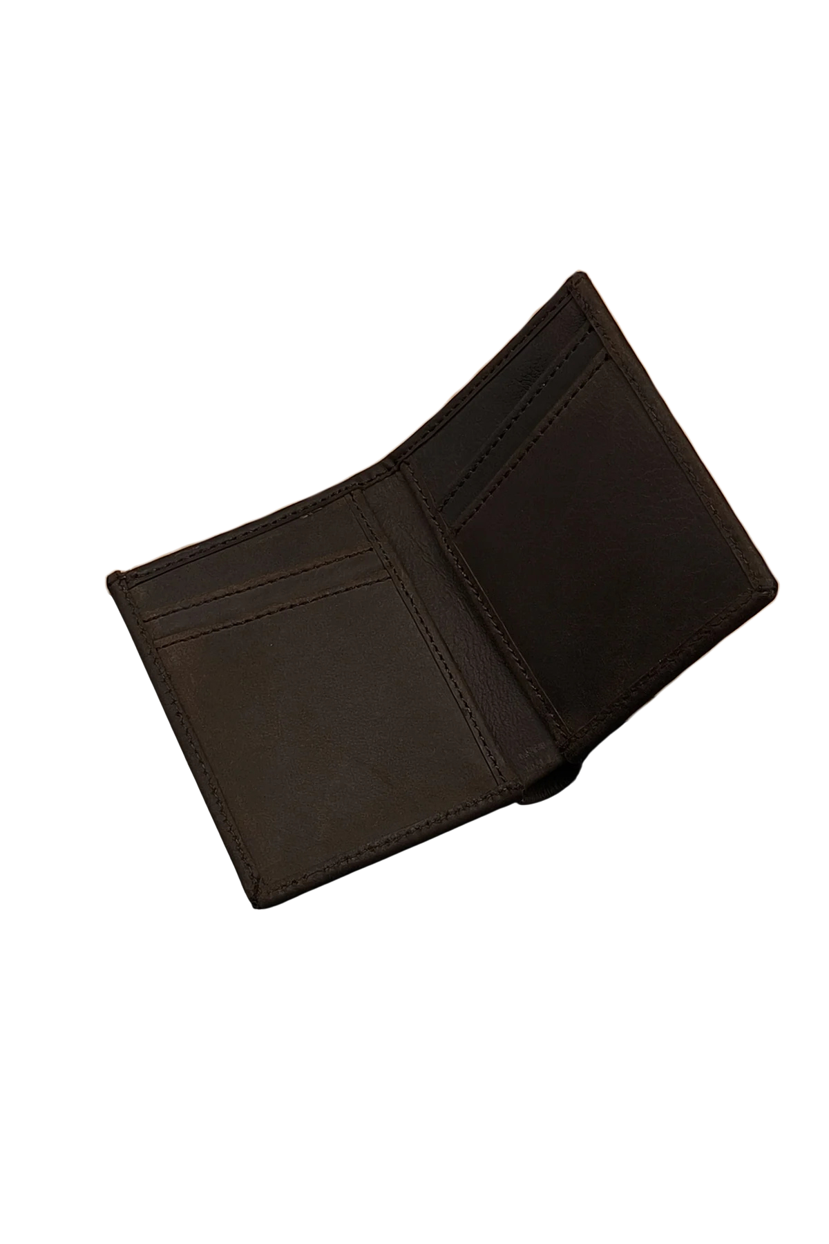 Men’s Slim Leather Wallet – Dark Brown Trifold Style