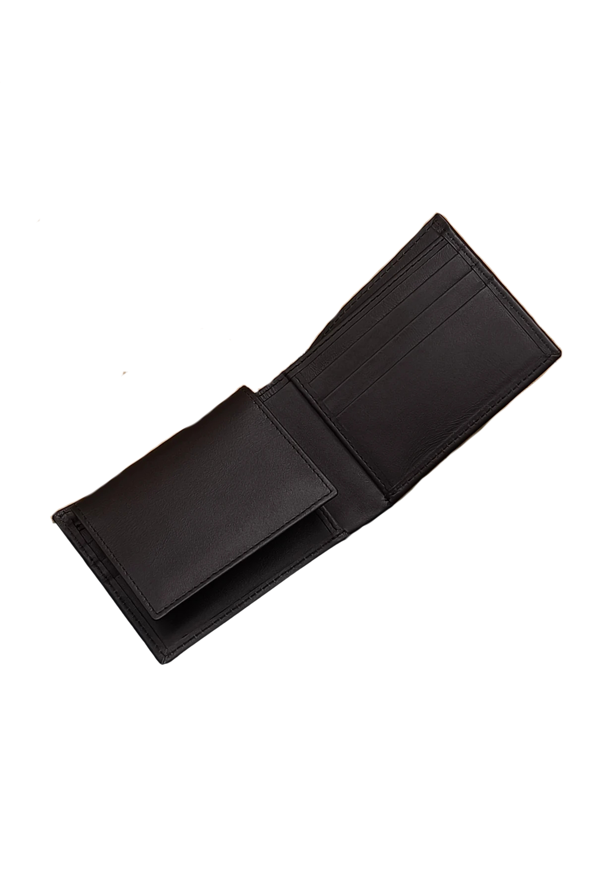 Black Leather Bifold Wallet - Compact and Functional Design