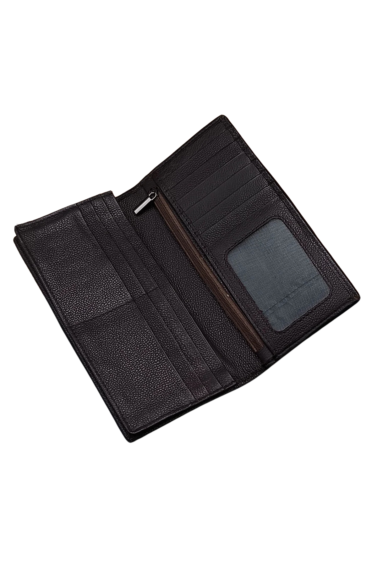 Men’s Dark Brown Leather Wallet - Slim Bifold Design