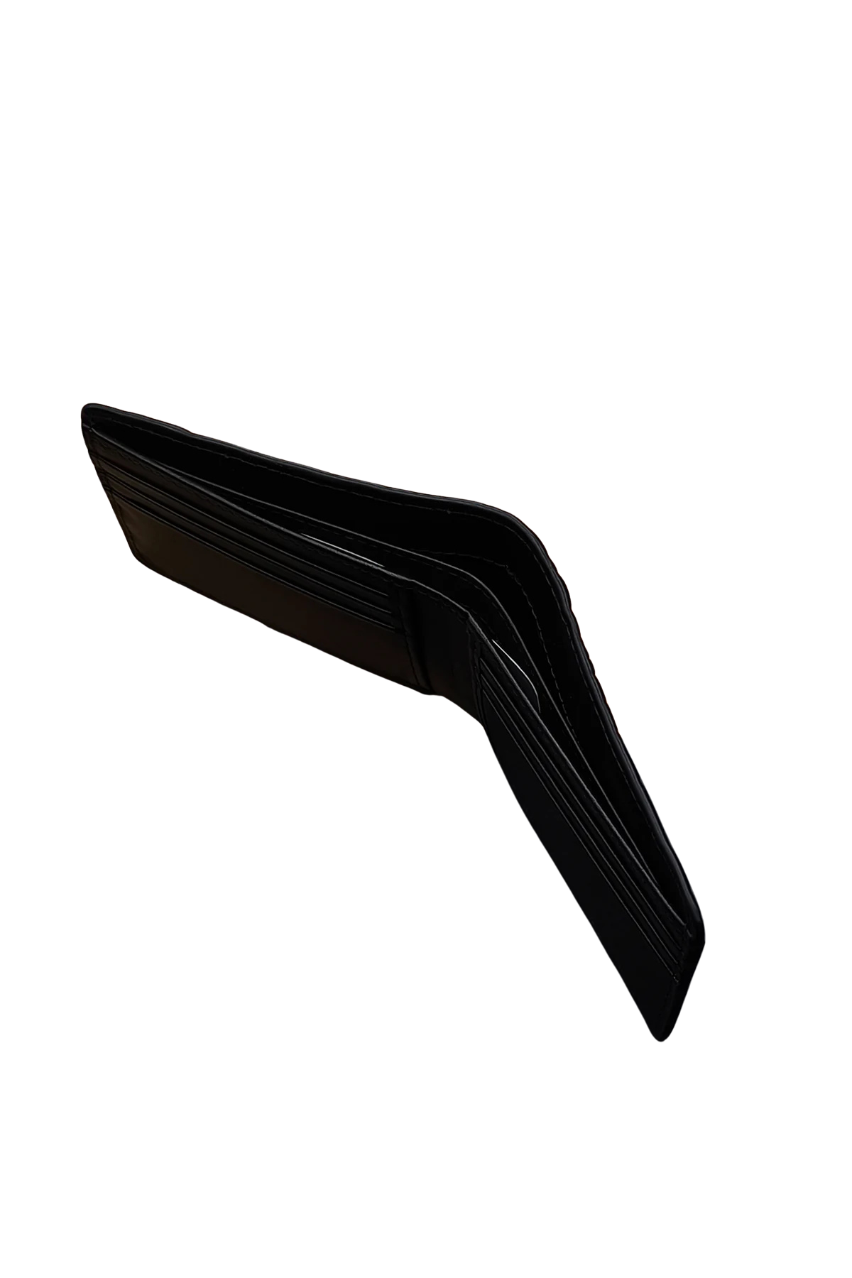 Black Croc-Embossed Leather Bifold Wallet