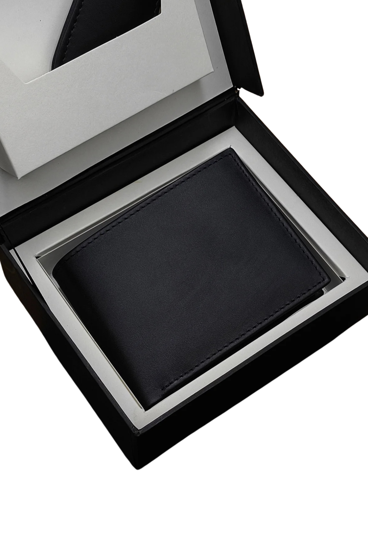 Men’s Gift Set: Black Leather Wallet with Keychain