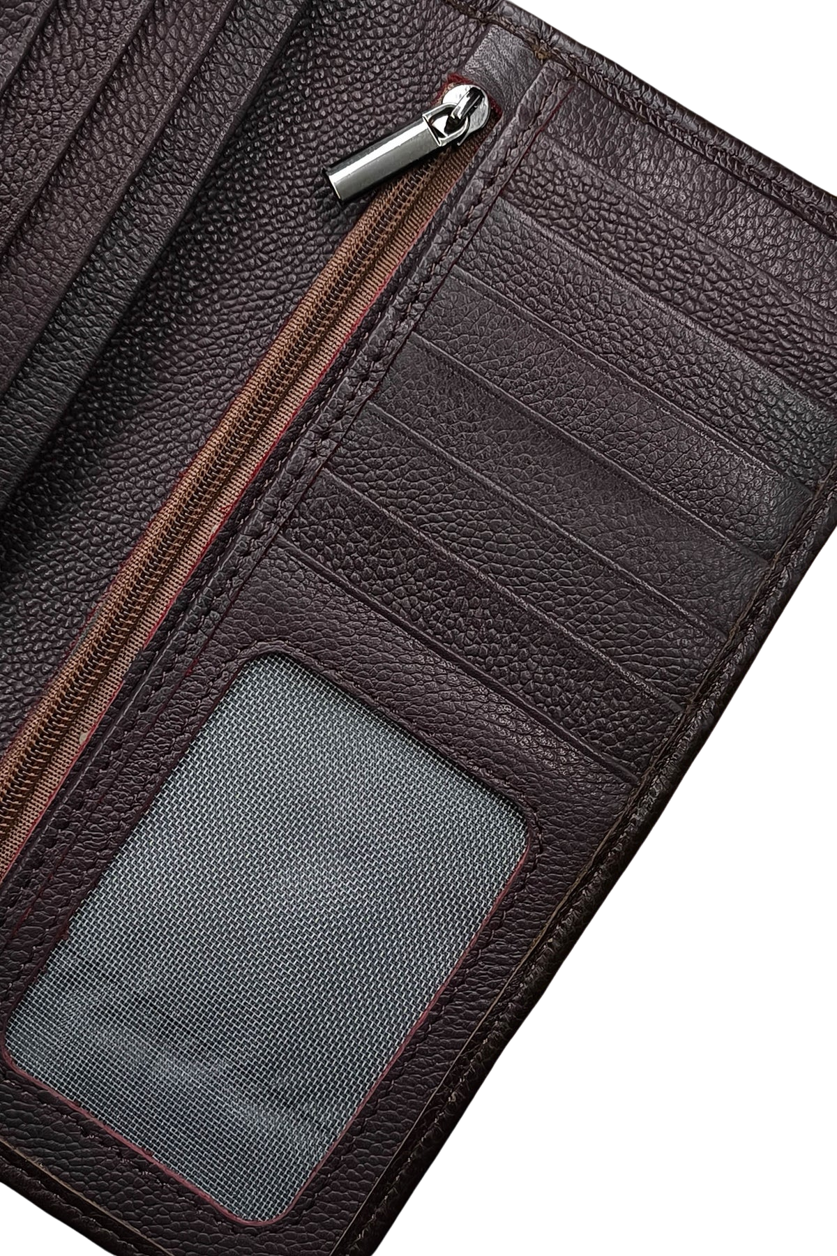 Men’s Dark Brown Leather Wallet - Slim Bifold Design