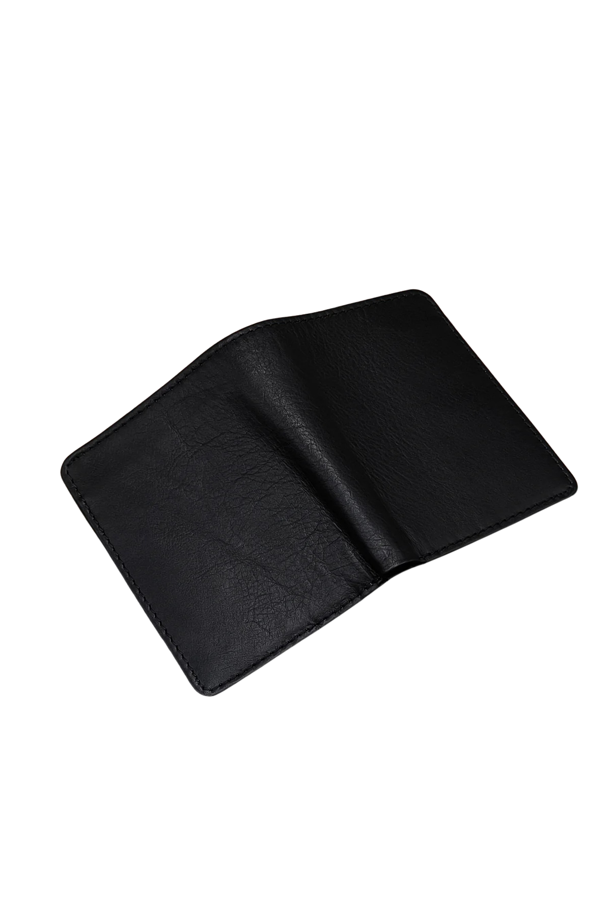 Black Leather Bifold Wallet - Compact & Classic