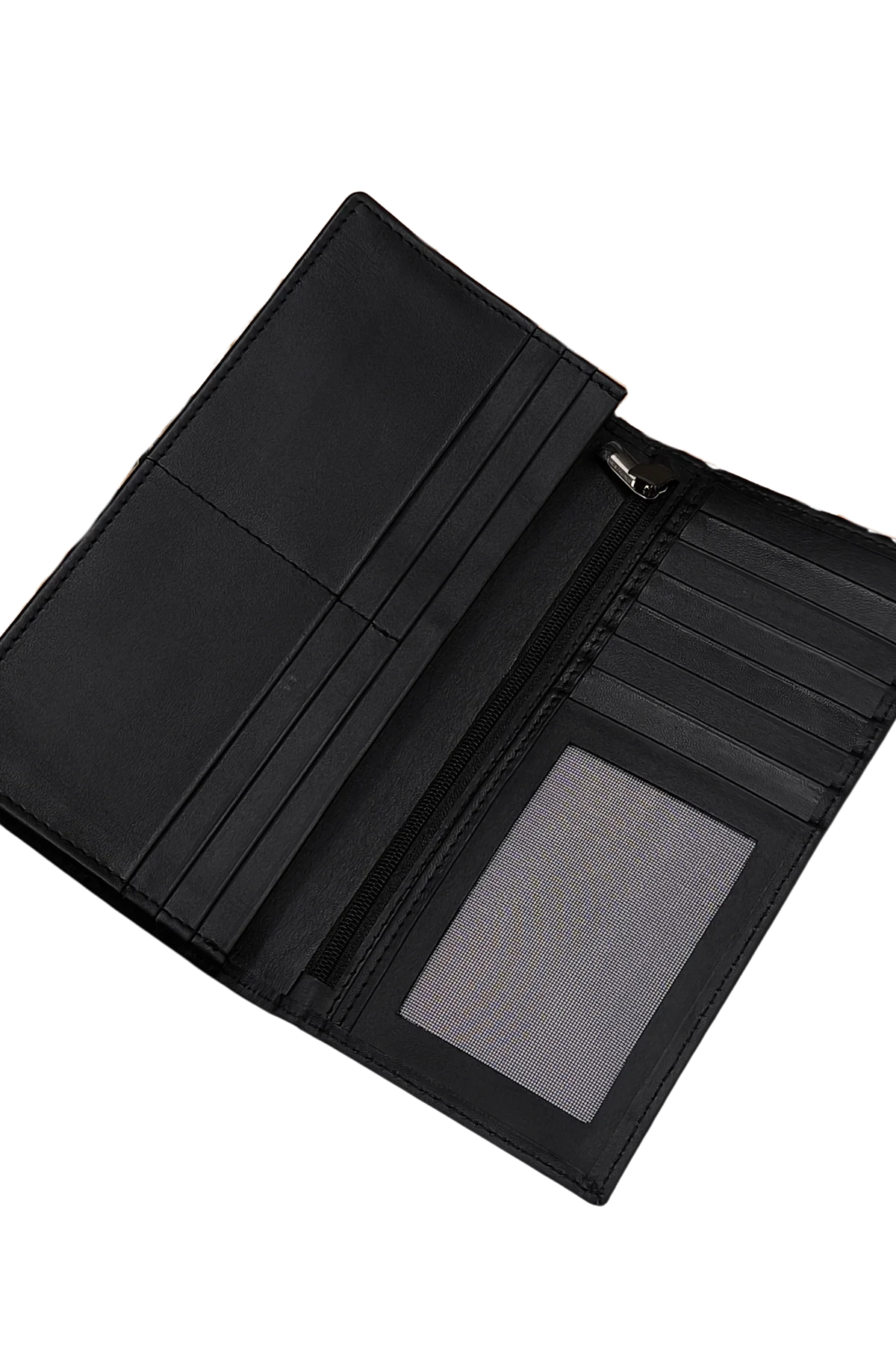 Men's Black Leather Wallet - Sleek Bifold Slim Design