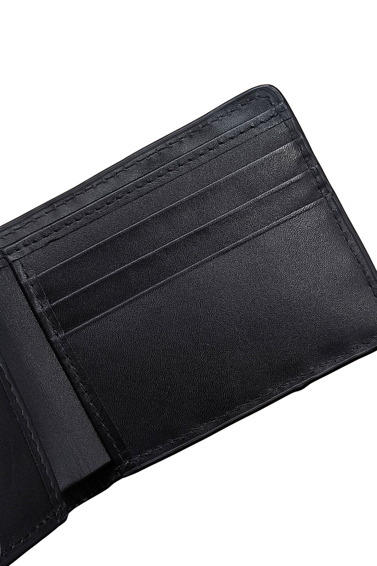 Black Croc-Embossed Leather Bifold Wallet
