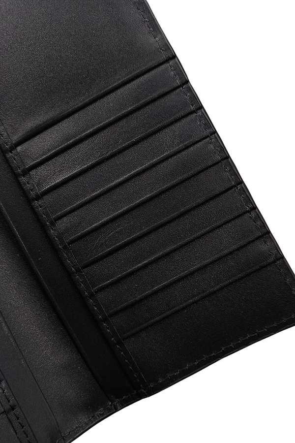 Men’s Black Crocodile-Textured Leather Wallet - Slim Fit
