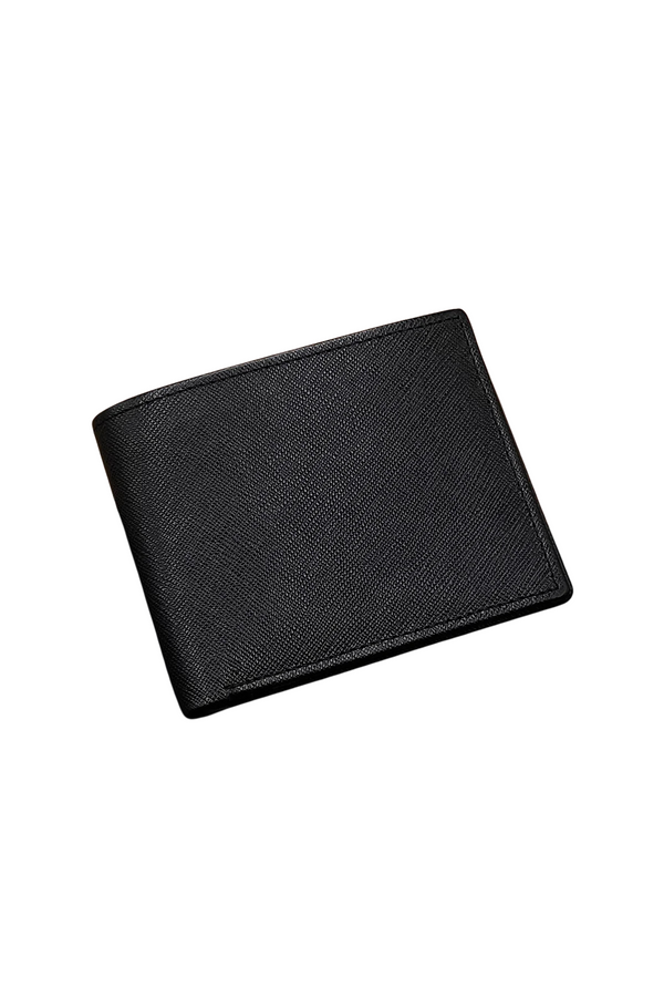 Stylish Black Leather Bifold Wallet - Slim Fit