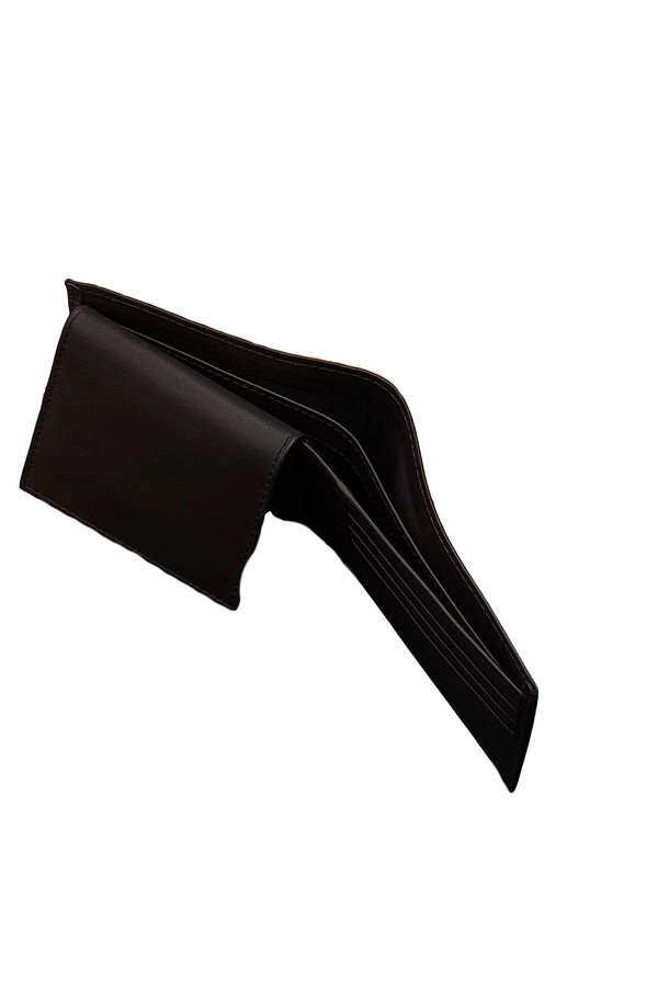 Black Leather Bifold Wallet - Compact and Functional Design