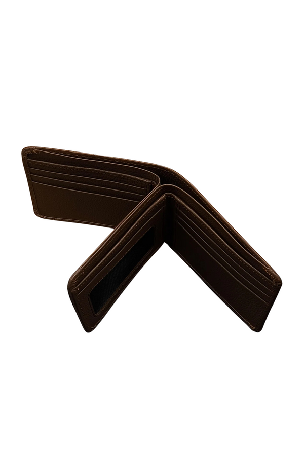 Men’s Brown Leather Wallet with Coin Pocket