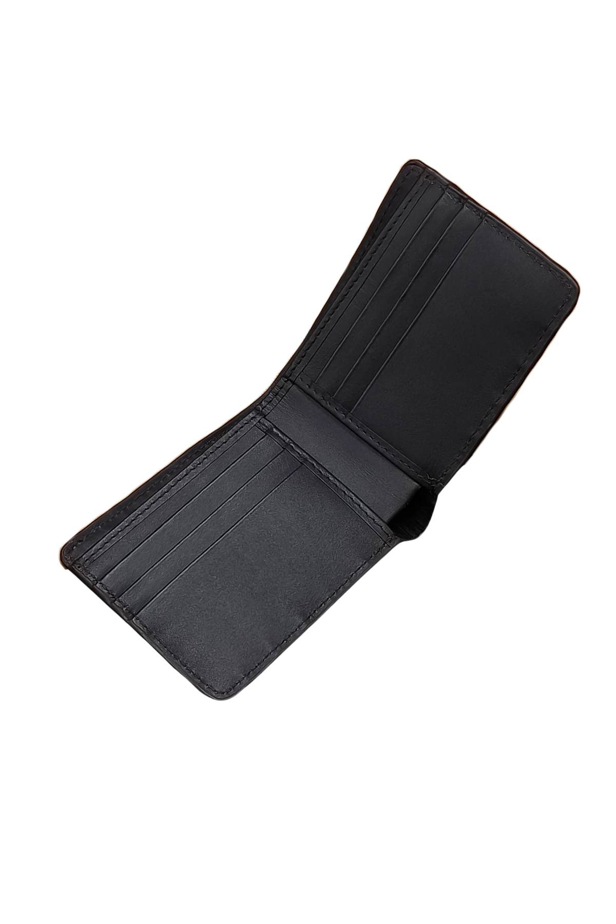 Dark Brown Croc-Embossed Leather Bifold Wallet