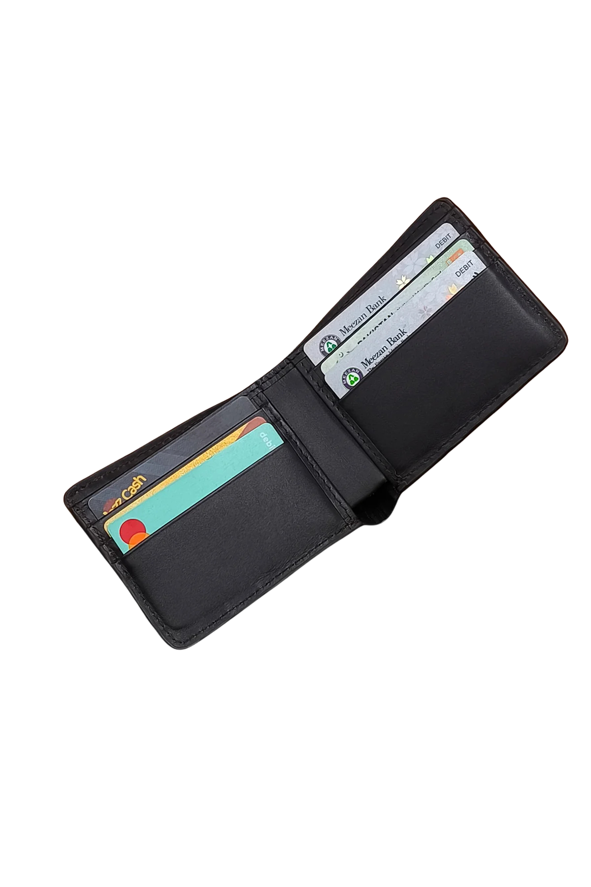 Black Croc-Embossed Leather Bifold Wallet