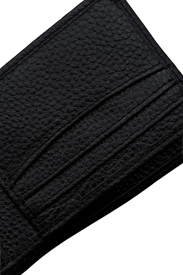 Luxury Black Leather Wallet - Slim Bifold