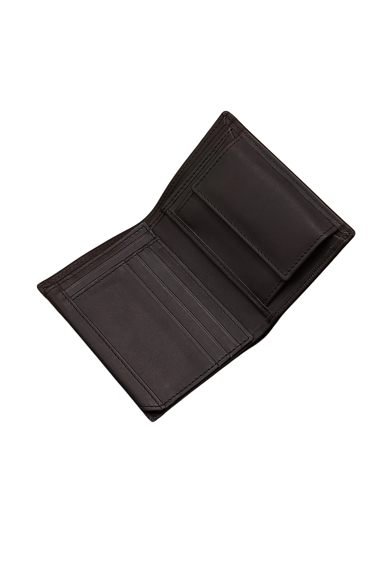 Men's Brown Leather Wallet - Bifold with Button Closure